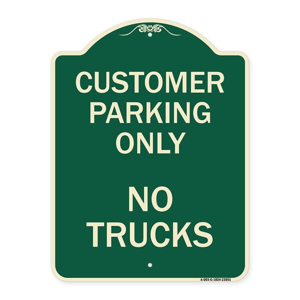 Reserved Parking Customer Parking No Trucks Heavy-Gauge Aluminum Sign, 24" x 18", G-1824-23051